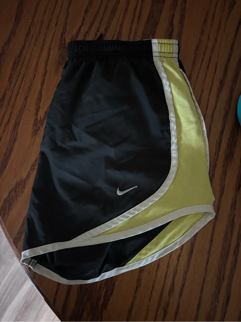 Nike Women’s Black & Lime Athletic Running Shorts